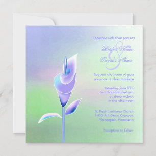 Contemporary Calla Lily Wedding Invitation