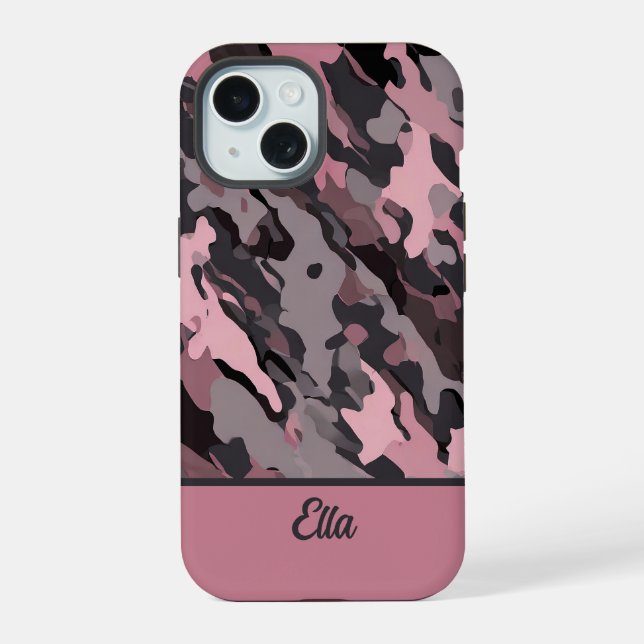 Contemporary Camo  iPhone 15 Case (Back)