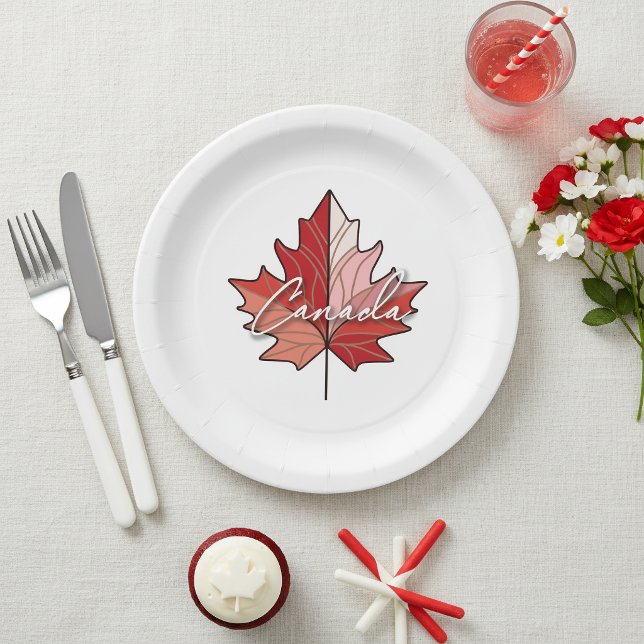Contemporary Canadian Maple Leaf ID1071 Paper Plate (Creator Uploaded)