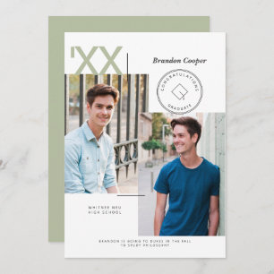 Contemporary Cap Graduation Invitation