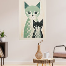 Contemporary Cat Poster