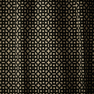Contemporary Chic Black & Beige Geometric Pattern Fabric