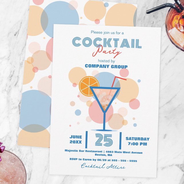 Contemporary Chic Business Company Cocktail Party Invitation (Creator Uploaded)