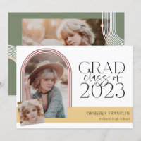 Contemporary Chic Graduation Photo Invitation