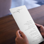 Contemporary Chic Minimalist Menu<br><div class="desc">Contemporary Chic Minimalist Menu Card. Chic black typography template with multiple lines for your custom menu items.</div>