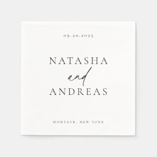 Contemporary Chic Minimalist Wedding Napkin