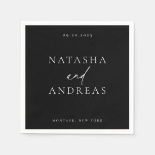 Contemporary Chic Minimalist Wedding Napkin