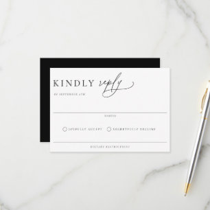 Contemporary Chic Minimalist Wedding RSVP Card