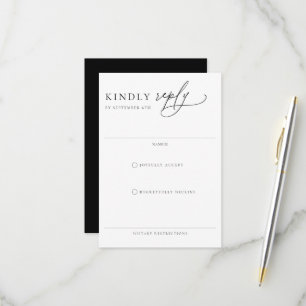 Contemporary Chic Minimalist Wedding RSVP Card