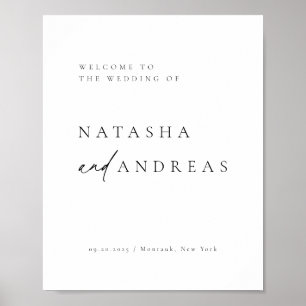 Contemporary Chic Minimalist Wedding Welcome Poster