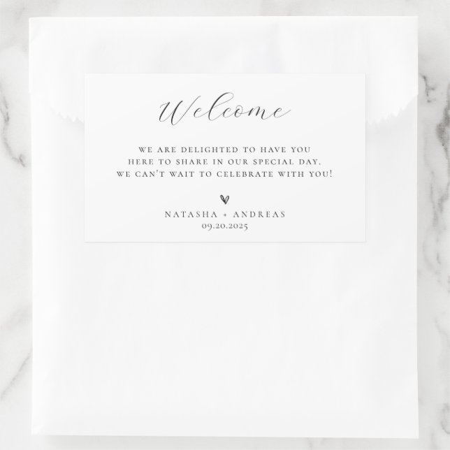 Contemporary Chic Minimalist Welcome Sticker (Bag)