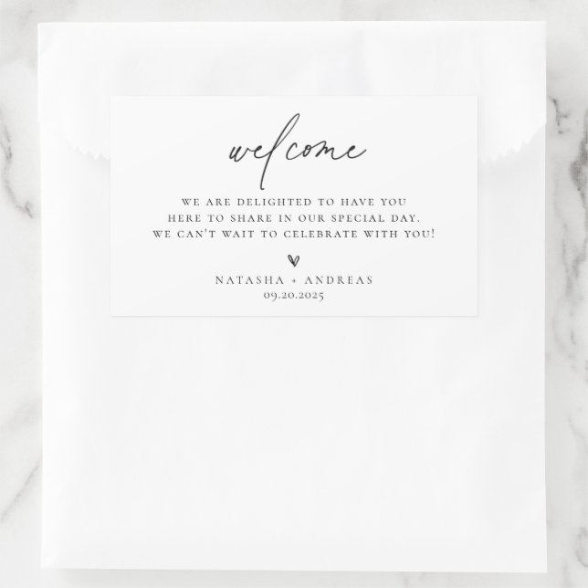 Contemporary Chic Minimalist Welcome Sticker (Bag)