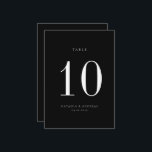 Contemporary Chic Wedding Table Number Card<br><div class="desc">Contemporary Chic minimalist,  black and white wedding table number card. Please note that table number cards must be numbered and added to your cart individually.</div>