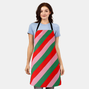 Contemporary Christmas Candy Stripes  Apron