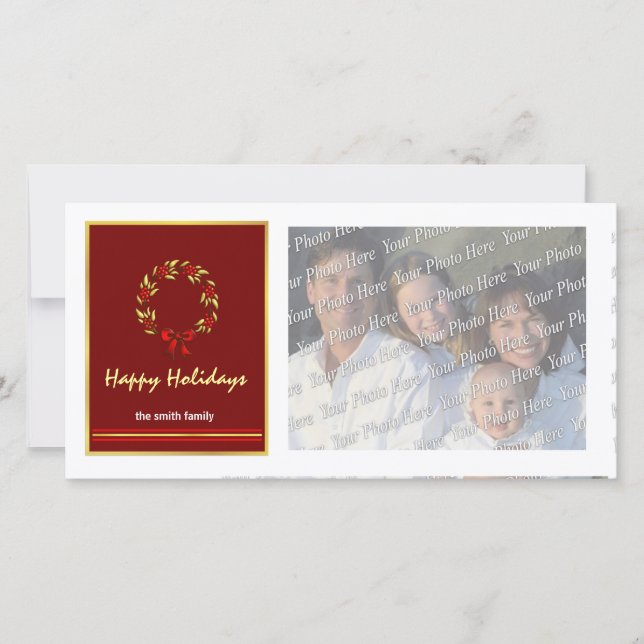 Contemporary Christmas Holiday Photo Cards (Front)