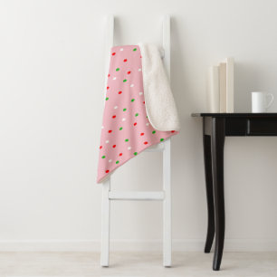 Contemporary Christmas Polka Dots Sherpa Blanket