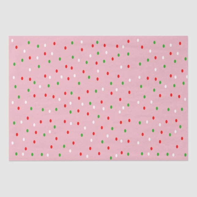 Contemporary Christmas Polka Dots  Tissue Paper (Front)