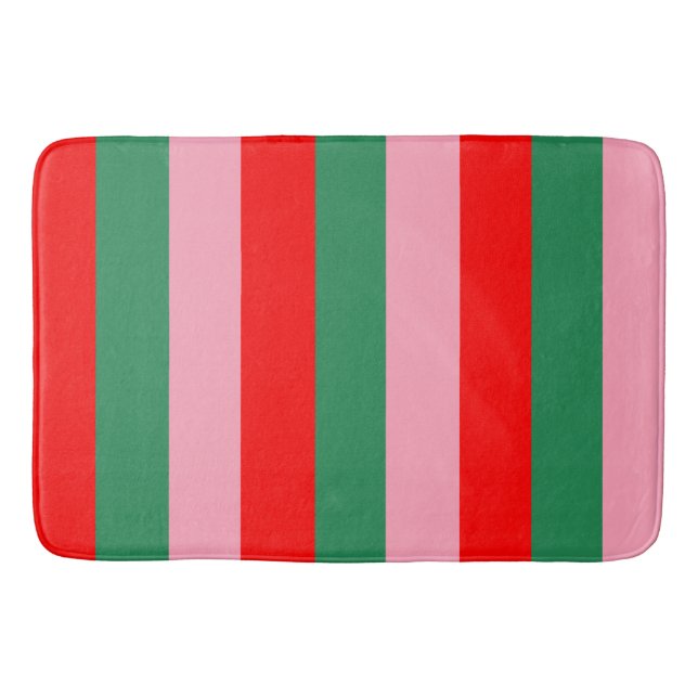 Contemporary Christmas Stripes  Bath Mat (Front)