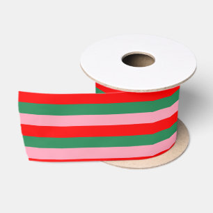 Contemporary Christmas Stripes  Satin Ribbon