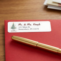 Contemporary Christmas Tree Return Address 