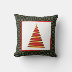 Contemporary Christmas Tree Throw Pillow