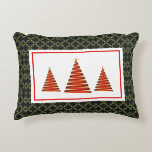 Contemporary Christmas Tree Trio Accent Pillow