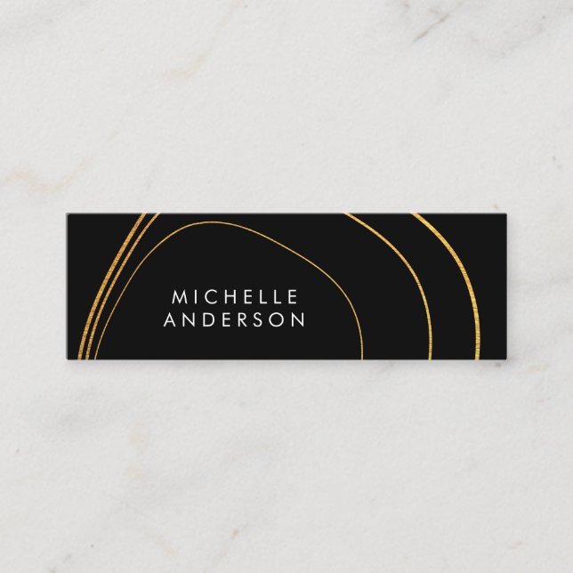 Contemporary Circular Pattern Mini Business Card (Front)