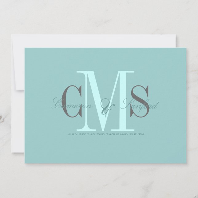 Contemporary + classy monogram Wedding Invitations (Front)