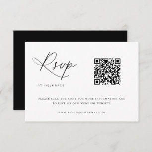 Contemporary Coastal Chic Wedding QR Code RSVP Card