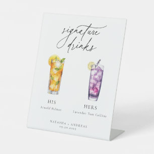 Contemporary Cocktails Signature Drinks Pedestal Sign