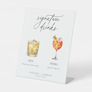 Contemporary Cocktails Signature Drinks Pedestal Sign