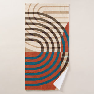 Contemporary collage wall art retro prints set. Fo Bath Towel