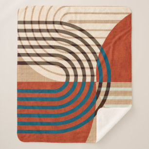 Contemporary collage wall art retro prints set. Fo Sherpa Blanket