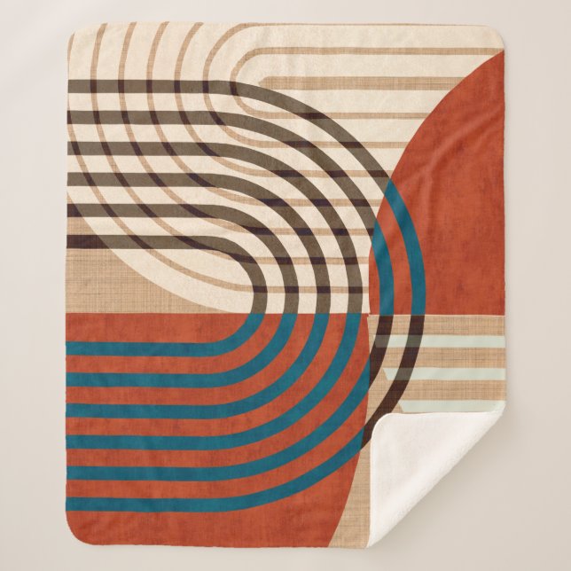 Contemporary collage wall art retro prints set. Fo Sherpa Blanket (Front)