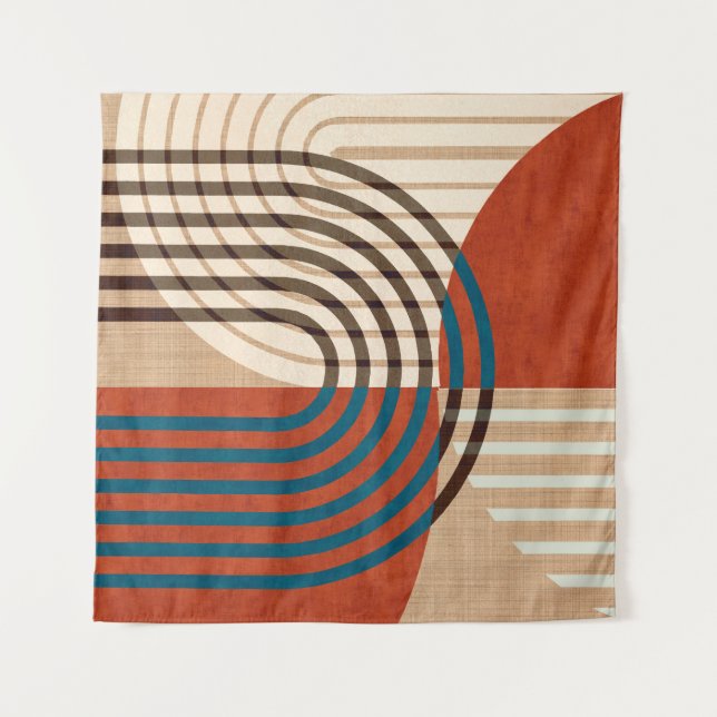 Contemporary collage wall art retro prints set. Fo Tapestry (Front)