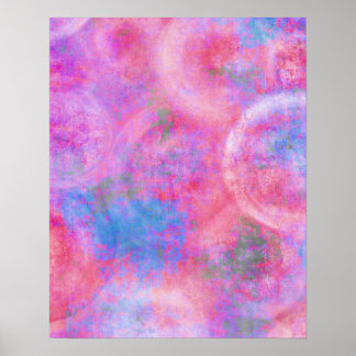Contemporary Colorful Abstract Textured Circles Poster