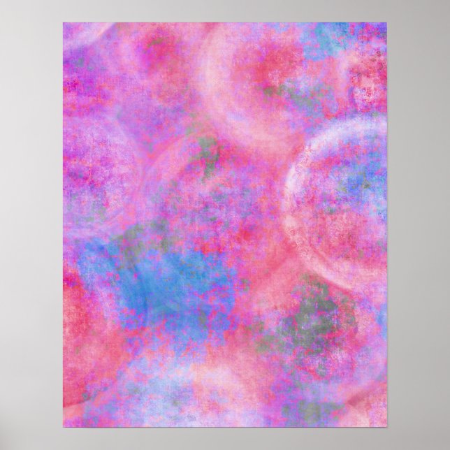 Contemporary Colorful Abstract Textured Circles Poster (Front)