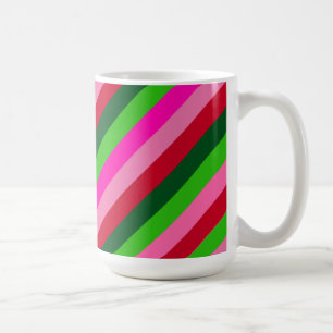 Contemporary Colors Christmas Stripes  Coffee Mug