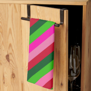 Contemporary Colors Christmas Stripes Kitchen Towel
