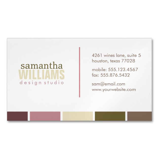 Contemporary Colour Blocks Magnetic Business Card (Front)