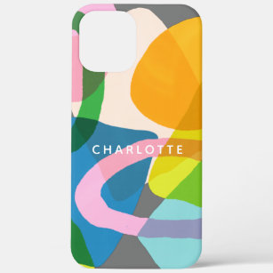 Contemporary Colourful Abstract Art Shapes Name iPhone 12 Pro Max Case