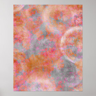 Contemporary Colourful Abstract Textured Circles Poster