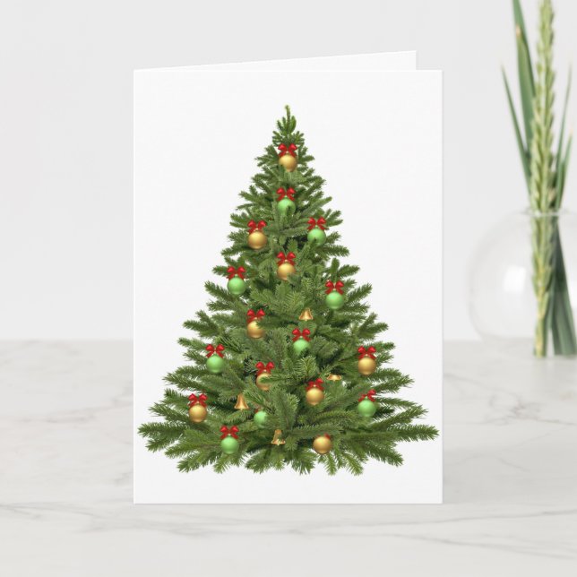 Contemporary Colourful Christmas Tree Holiday Card (Front)