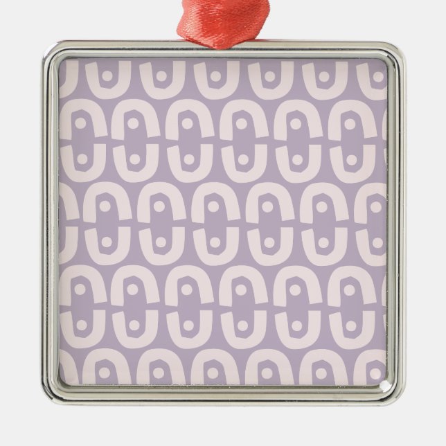 Contemporary Colourful design repeat pattern Metal Ornament (Front)