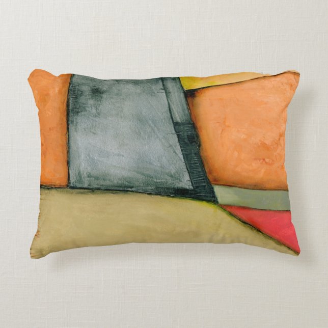 Contemporary Colourful Geometric Shapes Accent Pillow (Front)