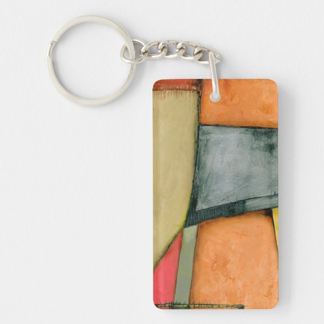 Contemporary Colourful Geometric Shapes Keychain (Front)