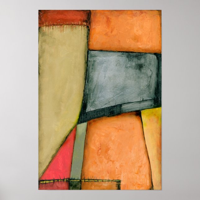 Contemporary Colourful Geometric Shapes Poster (Front)