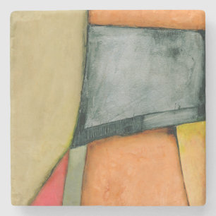 Contemporary Colourful Geometric Shapes Stone Coaster