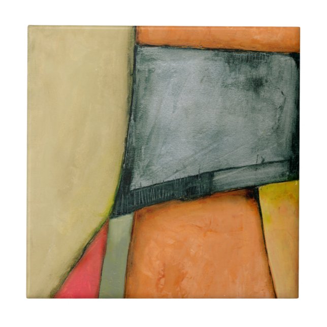 Contemporary Colourful Geometric Shapes Tile (Front)