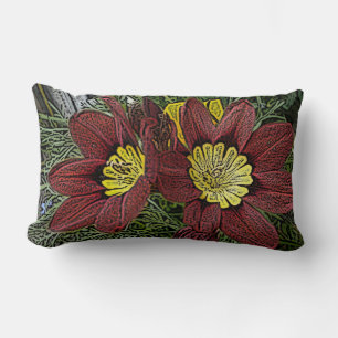 contemporary colourful modern flower pattern lumbar pillow
